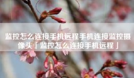 监控怎么连接手机远程手机连接监控摄像头「监控怎么连接手机远程」