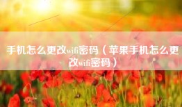 手机怎么更改wifi密码（苹果手机怎么更改wifi密码）