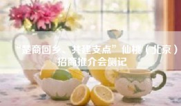 “楚商回乡、共建支点”仙桃（北京）招商推介会侧记