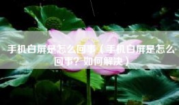 手机白屏是怎么回事（手机白屏是怎么回事？如何解决）