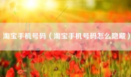 淘宝手机号码（淘宝手机号码怎么隐藏）