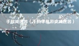 手机减速器（手机单机游戏减速器）