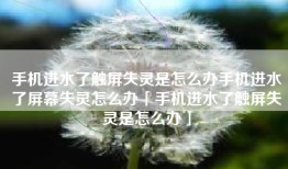 手机进水了触屏失灵是怎么办手机进水了屏幕失灵怎么办「手机进水了触屏失灵是怎么办」