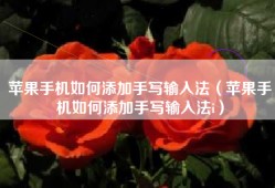 苹果手机如何添加手写输入法（苹果手机如何添加手写输入法i）