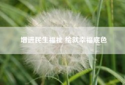 增进民生福祉 绘就幸福底色