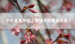 手机重置系统（荣耀手机重置系统）
