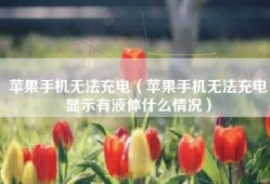 苹果手机无法充电（苹果手机无法充电显示有液体什么情况）