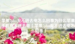 苹果7plus充不进去电怎么回事为什么苹果手机充不进去电「苹果7plus充不进去电怎么回事」