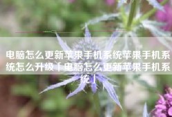 电脑怎么更新苹果手机系统苹果手机系统怎么升级「电脑怎么更新苹果手机系统」