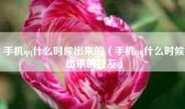 手机qq什么时候出来的（手机qq什么时候出来的好友）