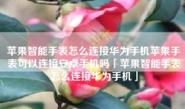 苹果智能手表怎么连接华为手机苹果手表可以连接安卓手机吗「苹果智能手表怎么连接华为手机」