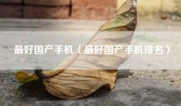 最好国产手机（最好国产手机排名）