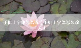 手机上字体怎么改（手机上字体怎么改大）
