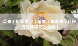 苹果手机繁体字（苹果手机繁体字转换成简体中文怎么弄）