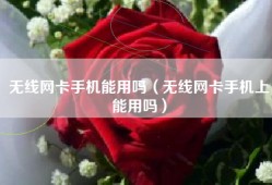 无线网卡手机能用吗（无线网卡手机上能用吗）