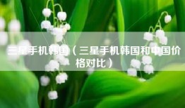 三星手机韩国（三星手机韩国和中国价格对比）