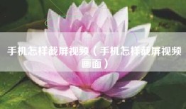 手机怎样截屏视频（手机怎样截屏视频画面）
