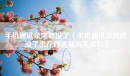手机通讯录突然没了（手机通讯录突然没了跟花呗逾期有关系吗）