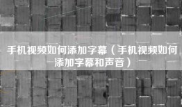 手机视频如何添加字幕（手机视频如何添加字幕和声音）