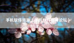 手机软件资源（手机软件资源论坛）