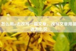 怎么用ai去改写一篇文章，改写文章用英语怎么说