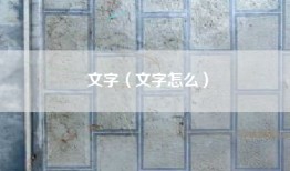 文字（文字怎么）