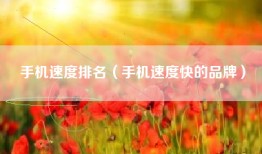 手机速度排名（手机速度快的品牌）