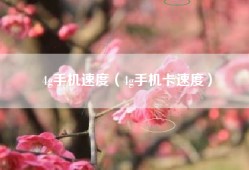 4g手机速度（4g手机卡速度）