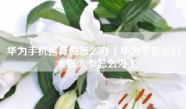 华为手机运行慢怎么办（华为手机运行太慢太卡怎么办）