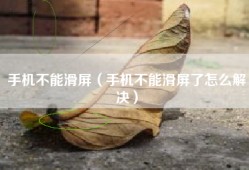 手机不能滑屏（手机不能滑屏了怎么解决）