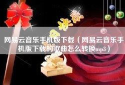网易云音乐手机版下载（网易云音乐手机版下载的歌曲怎么转换mp3）