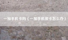 一加手机卡吗（一加手机很卡怎么办）