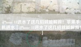 iPhone 11进水了这几招就能解救！苹果手机进水「iPhone 11进水了这几招就能解救！」