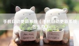 手机自动更新系统（手机自动更新系统怎么办）
