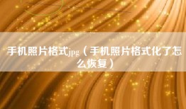 手机照片格式jpg（手机照片格式化了怎么恢复）
