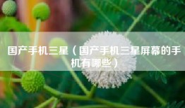 国产手机三星（国产手机三星屏幕的手机有哪些）