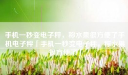 手机一秒变电子秤，称水果很方便了手机电子秤「手机一秒变电子秤，称水果很方便了」