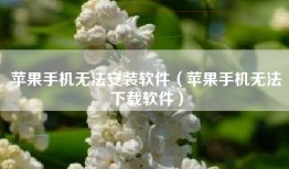 苹果手机无法安装软件（苹果手机无法下载软件）