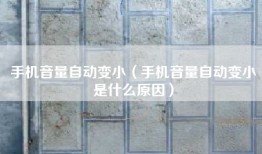 手机音量自动变小（手机音量自动变小是什么原因）