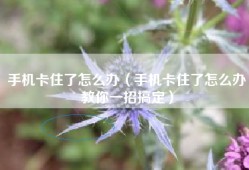 手机卡住了怎么办（手机卡住了怎么办教你一招搞定）