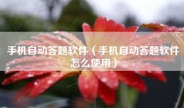 手机自动答题软件（手机自动答题软件怎么使用）