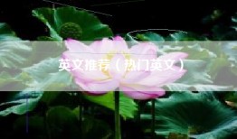 英文推荐（热门英文）