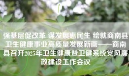 强基层促改革 谋发展惠民生 绘就商南县卫生健康事业高质量发展新画——商南县召开2025年卫生健康暨卫健系统党风廉政建设工作会议
