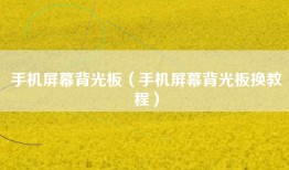 手机屏幕背光板（手机屏幕背光板换教程）