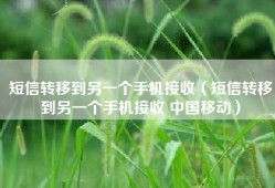 短信转移到另一个手机接收（短信转移到另一个手机接收 中国移动）