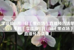 李佳琦11月11日（零点场）直播预告清单v i v o 手机「李佳琦11月11日（零点场）直播预告清单」
