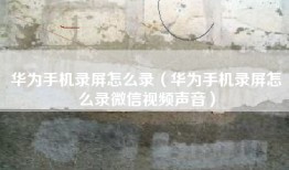 华为手机录屏怎么录（华为手机录屏怎么录微信视频声音）