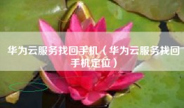 华为云服务找回手机（华为云服务找回手机定位）