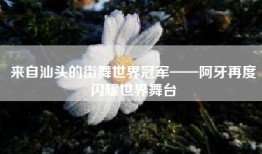 来自汕头的街舞世界冠军——阿牙再度闪耀世界舞台