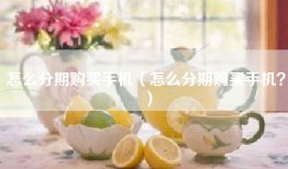 怎么分期购买手机（怎么分期购买手机？）